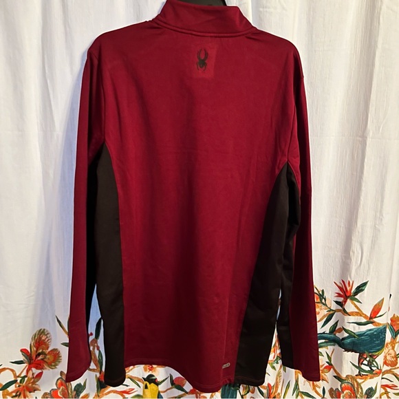 Spyder Active ProW:B Mens Red and Black long sleeve half zip top Sz XL - Picture 4 of 10